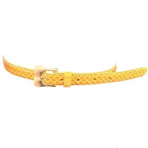 Elegant Yellow Belt GUC Genuine Snakeskin Leather Belt Small Vintage